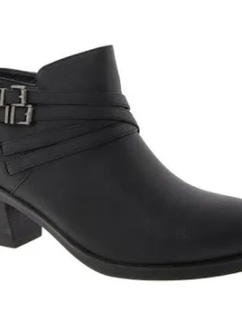 easy street Black Ankle Bootie with Buckle Strap